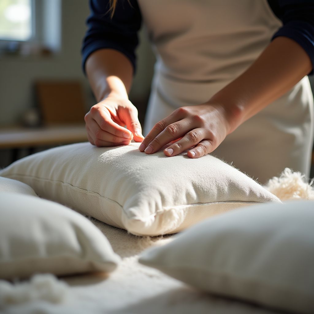 Handcrafting process of LunoSleep pillows