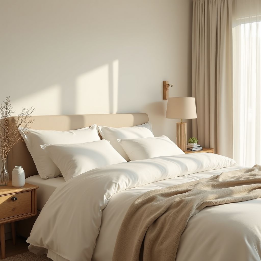 Minimalist bedroom with LunoSleep essentials