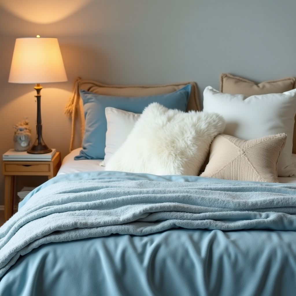 Cozy winter bedroom setup